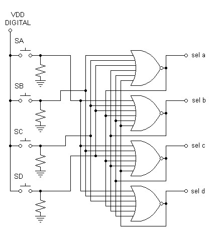 4-line pushbutton logic