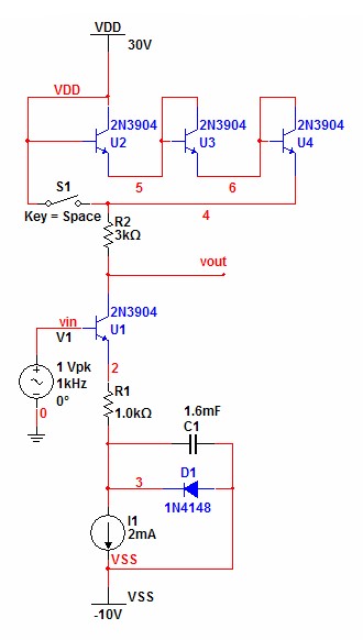 bjt voltage mirror spice