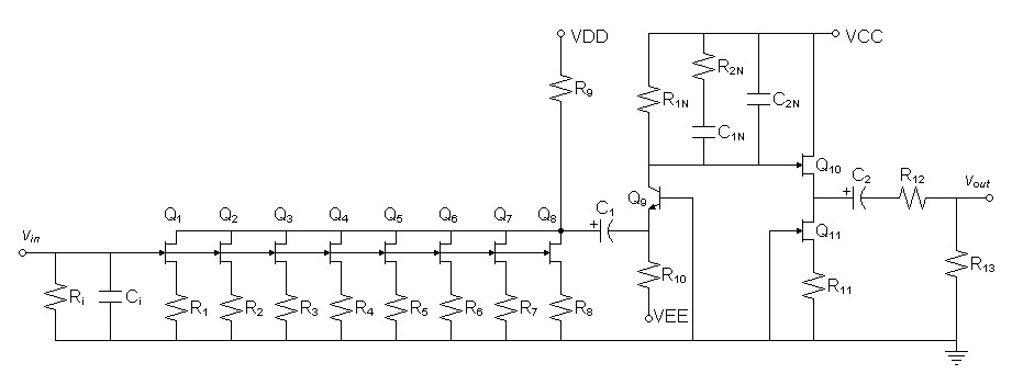 schematic of passive cascode preamp